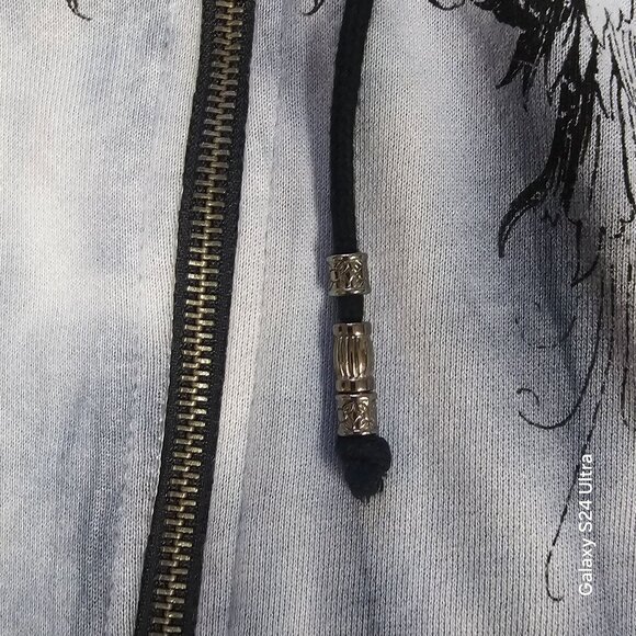 Crash & Burn Affliction Gothic Hooded Jacket Tie-Dye Full Zip Streetwear Med - Picture 9 of 13